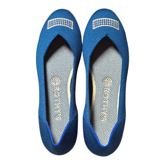 Rothy’s The Flat Polar Blue Knit Ballet Flats Sustainable Blue Size 9 NIB - Picture 3 of 12